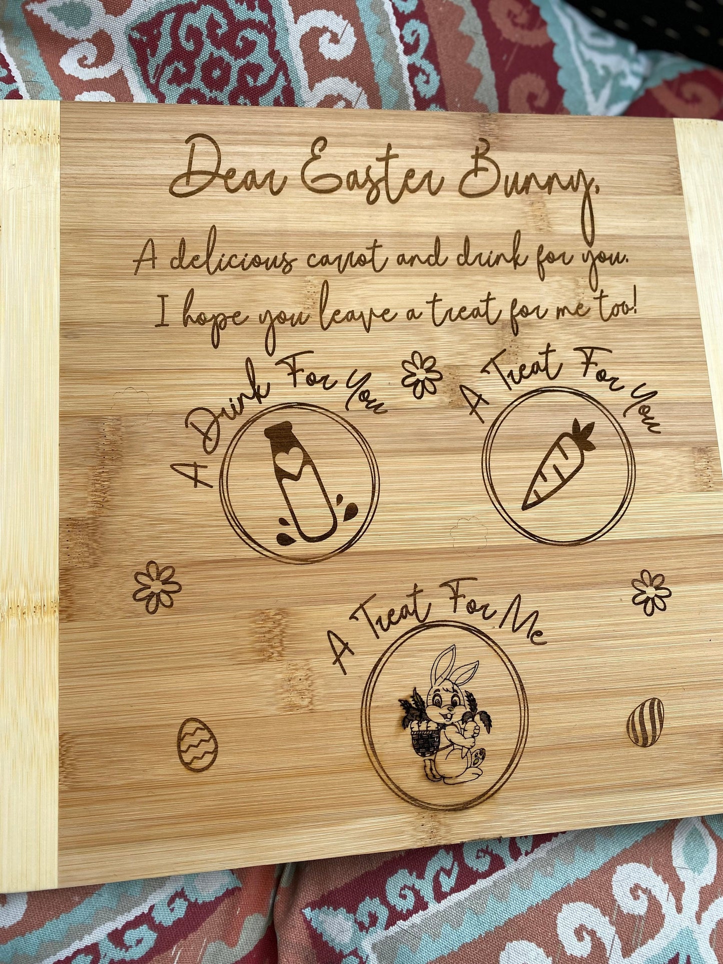 Dear Easter Bunny | Cutting Board | Treat For You | Treat For Me | Carrot | Eggs | Daisy