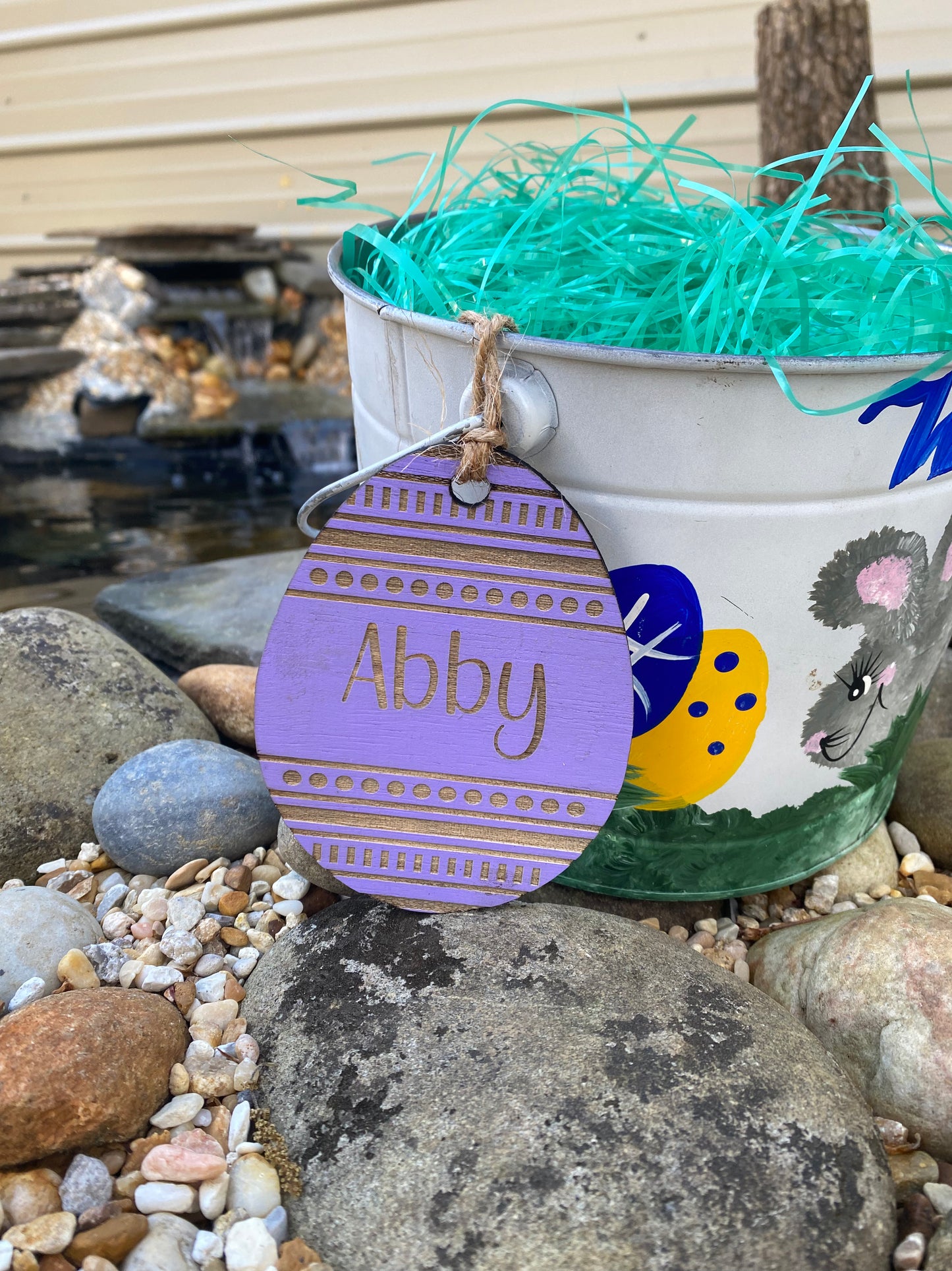 Personalized Wooden Easter Egg Basket Tag