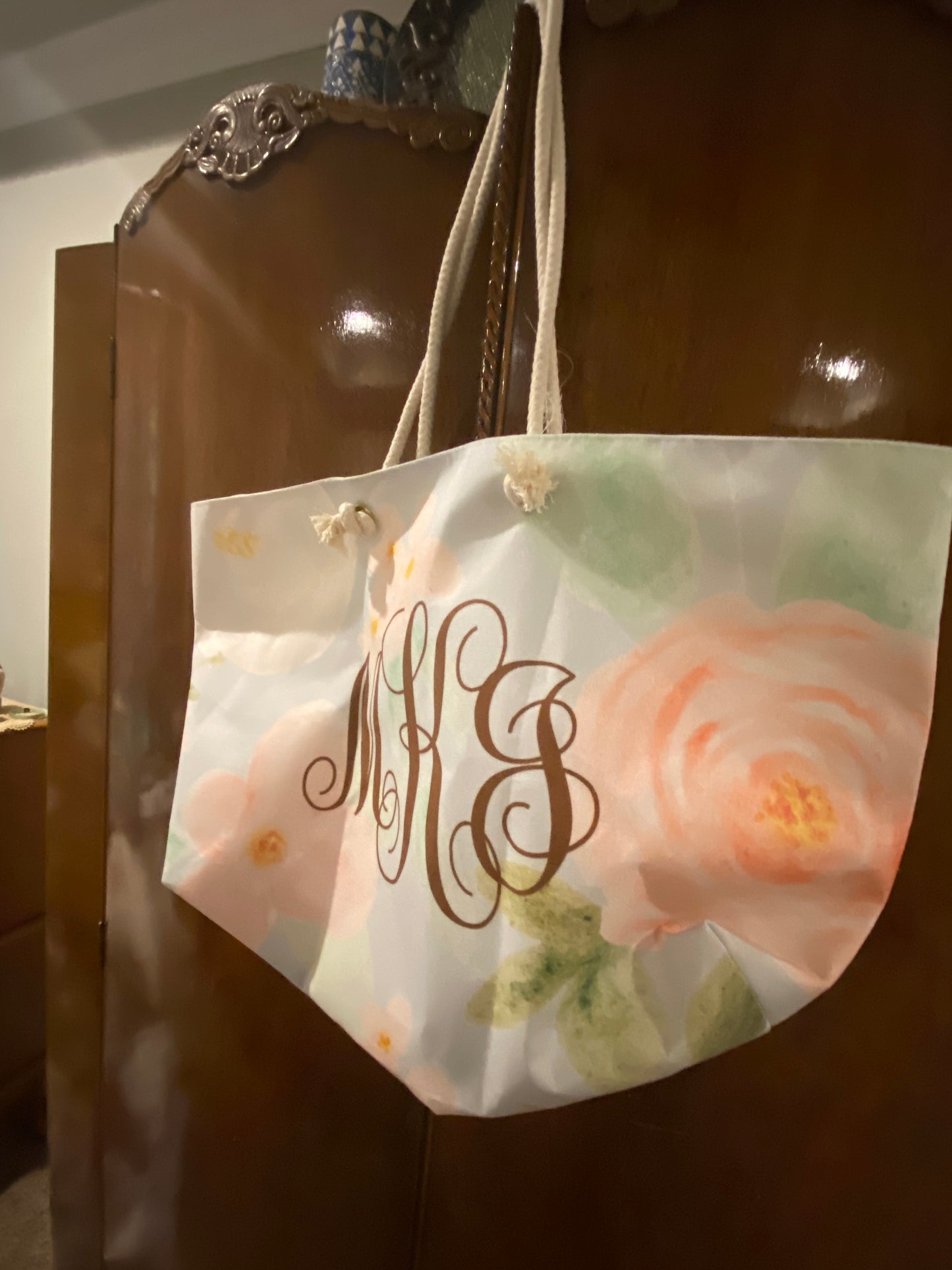 Monogram Soft Floral Large Tote Bag